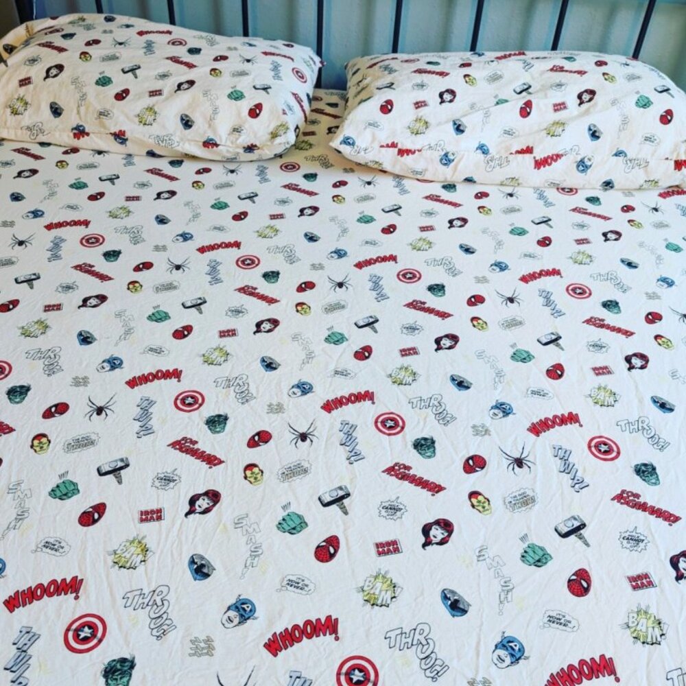 NWT Marvel x Pillowfort Icons Sheet Set FULL - Picture 5 of 8